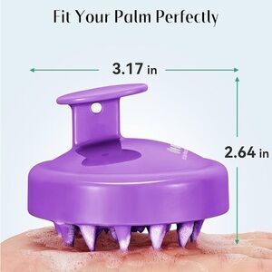 HEETA Purple Hair Scalp Massager Palm Shampoo Scrubber
